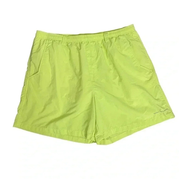 Columbia PFG Backcast Ⅲ Water Fishing Swim Shorts Neon Yellow Green Men’s size L - Picture 1 of 16